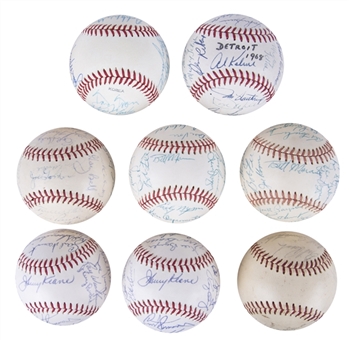 Lot of (8) Team Signed Baseballs From Various Teams From Gene Autry Collection (Autry LOA & JSA Auction Letter)